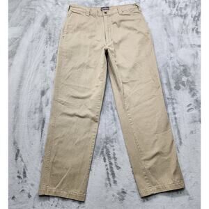 Vintage Woolrich Pants Mens 34/30* Tan Khaki Flat Front Straight Cotton Casual
